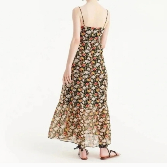 J. Crew Mercantile Preppy Feminine Spaghetti Strap Sweet Pea Floral Maxi Dress 4 - Picture 4 of 16